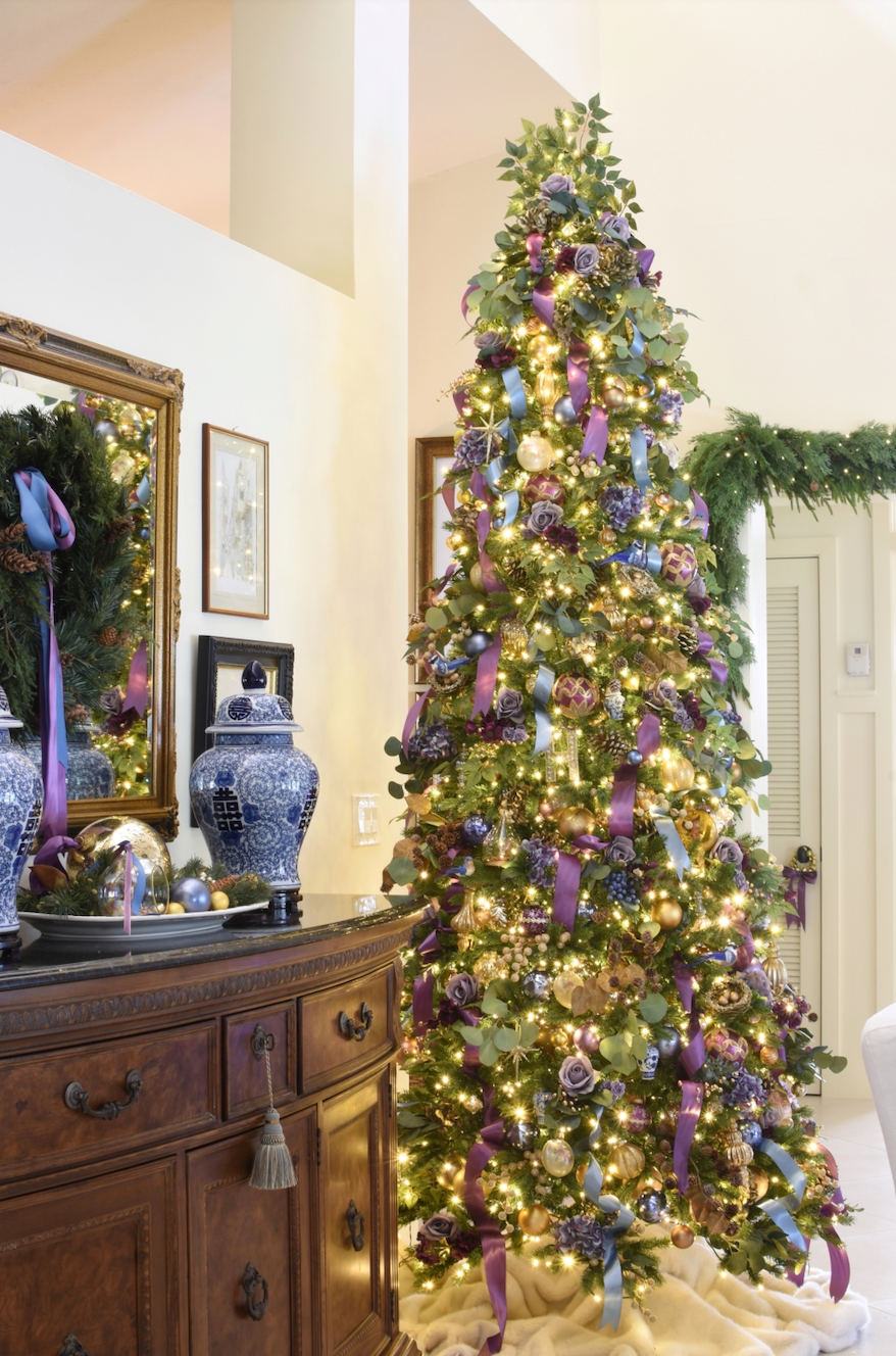 7.5' Royal Fir Slim Tree with 650 Warm White & Multi-Color LED Lights OPEN BOX - FINAL SALE