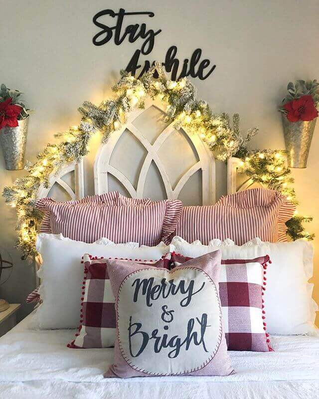 King of Christmas 9' x 12" King Flock® Garland with LED Lights (Battery Operated)