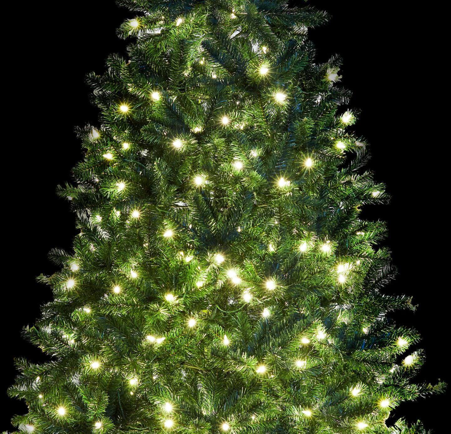 King of Christmas 9' Hancock Spruce Artificial Christmas Tree with 640 Warm White LED Lights. Final Sale.