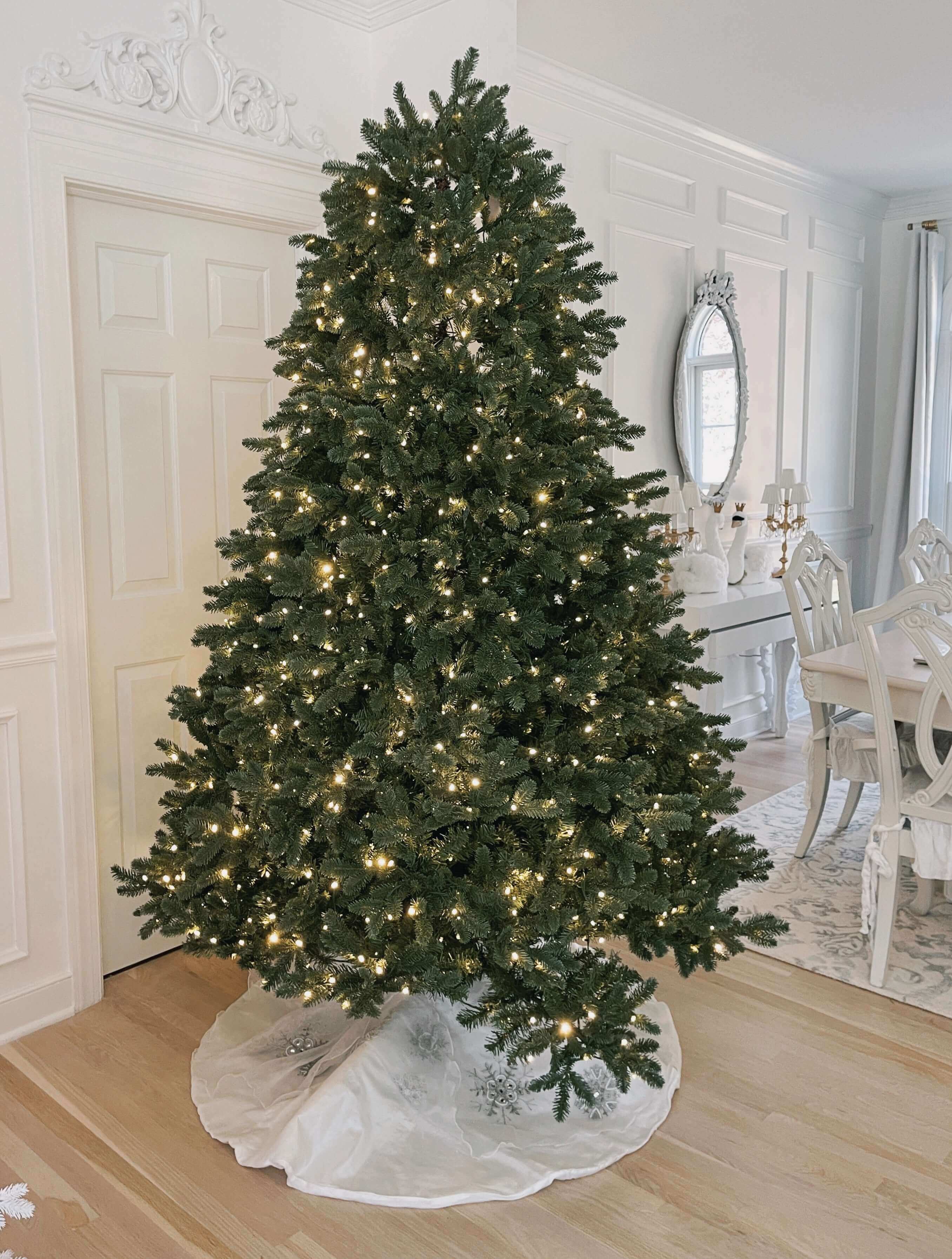 King of Christmas 7.5' Aspen Fir Quick-Shape Tree with 1400 Warm White & Multi-Color LED Lights