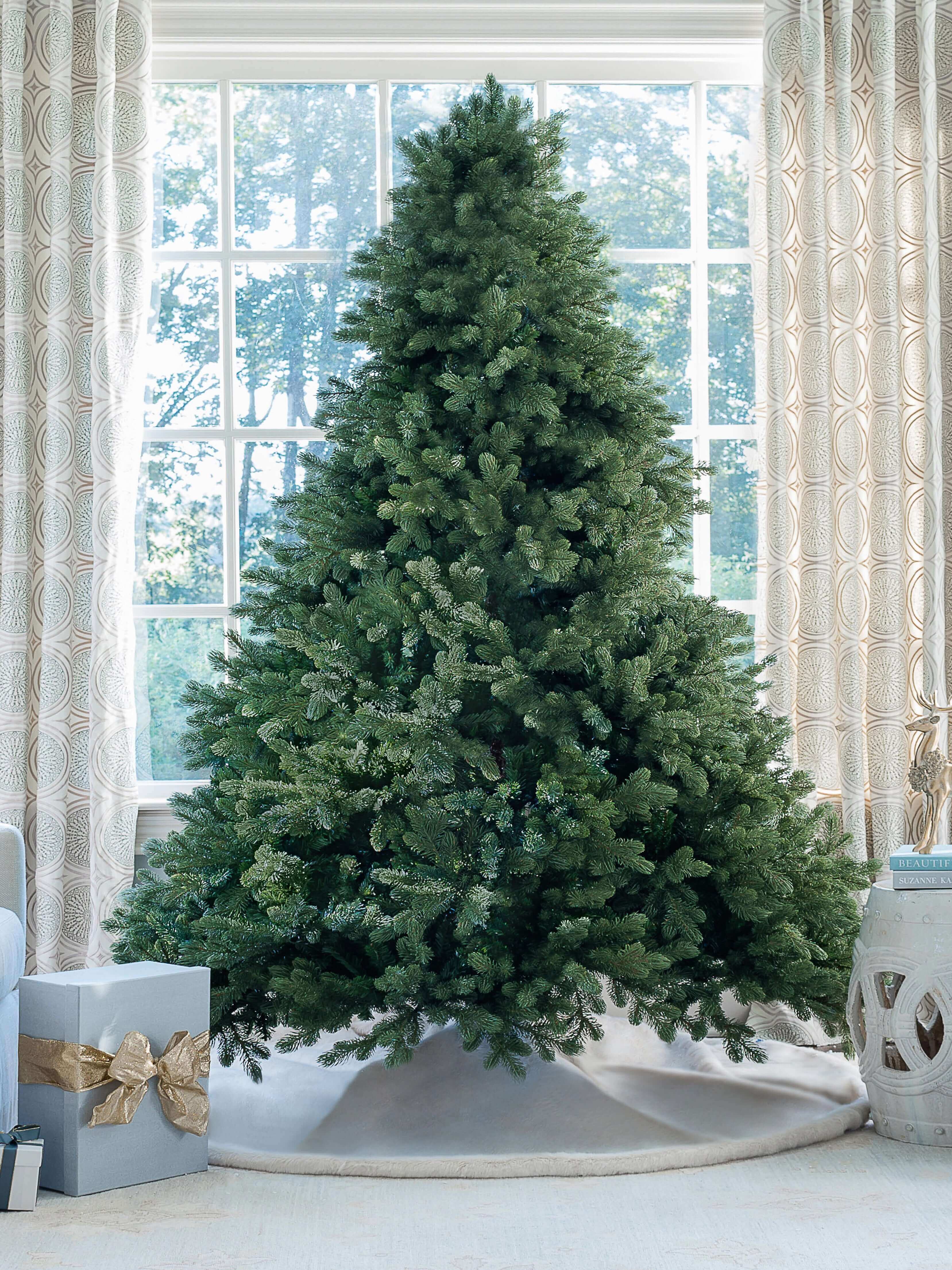 King of Christmas 8' Cypress Spruce Quick-Shape Artificial Christmas Tree with 1500 Warm White & Multi-Color LED Lights