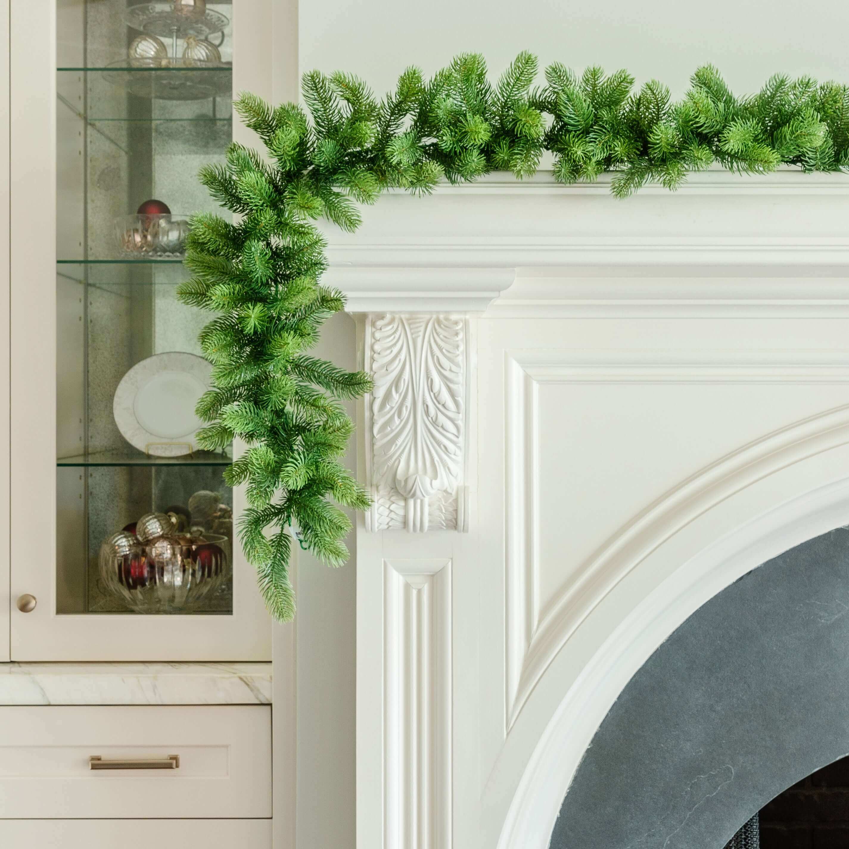King of Christmas 9' x 10" Royal Fir Garland with Warm White LED Lights (Plug Operated)