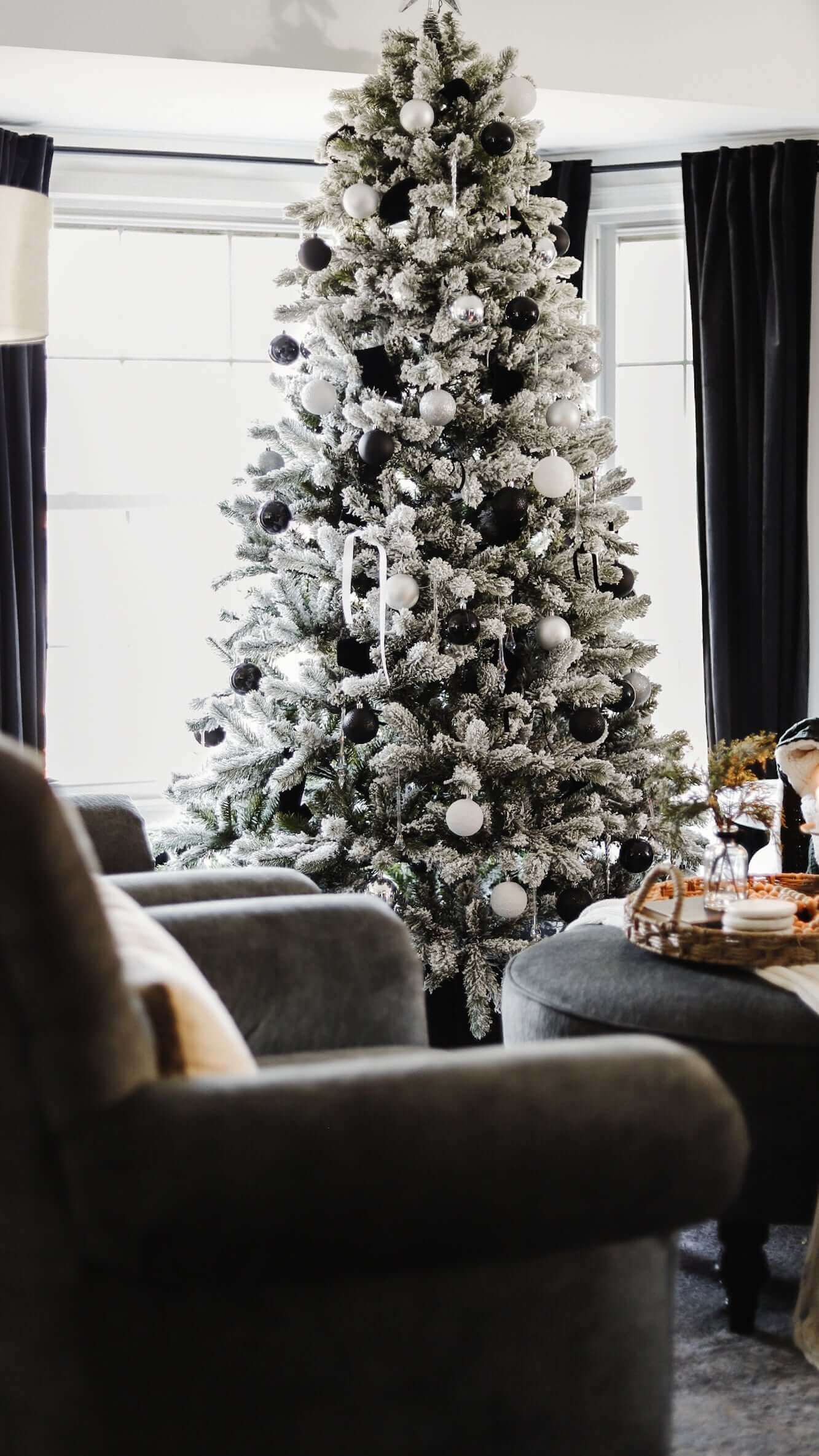 6.5' King Flock® Artificial Christmas Tree Unlit