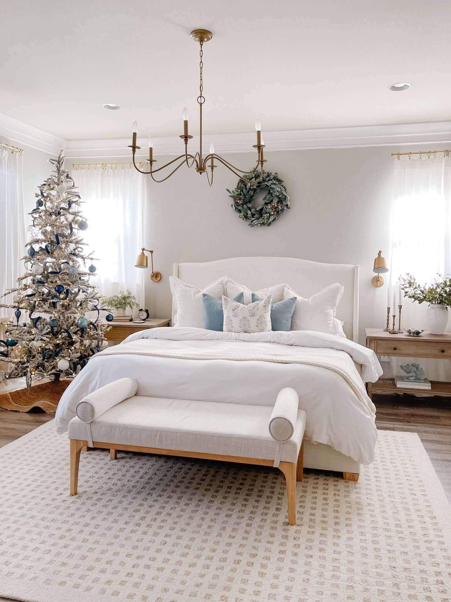 King of Christmas 9' King Noble Flock Artificial Christmas Tree Unlit