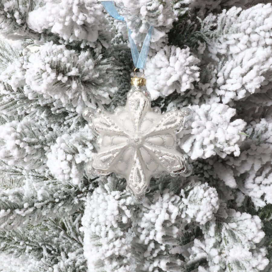 King of Christmas Snowflake Glass Ornament (4 Pack)