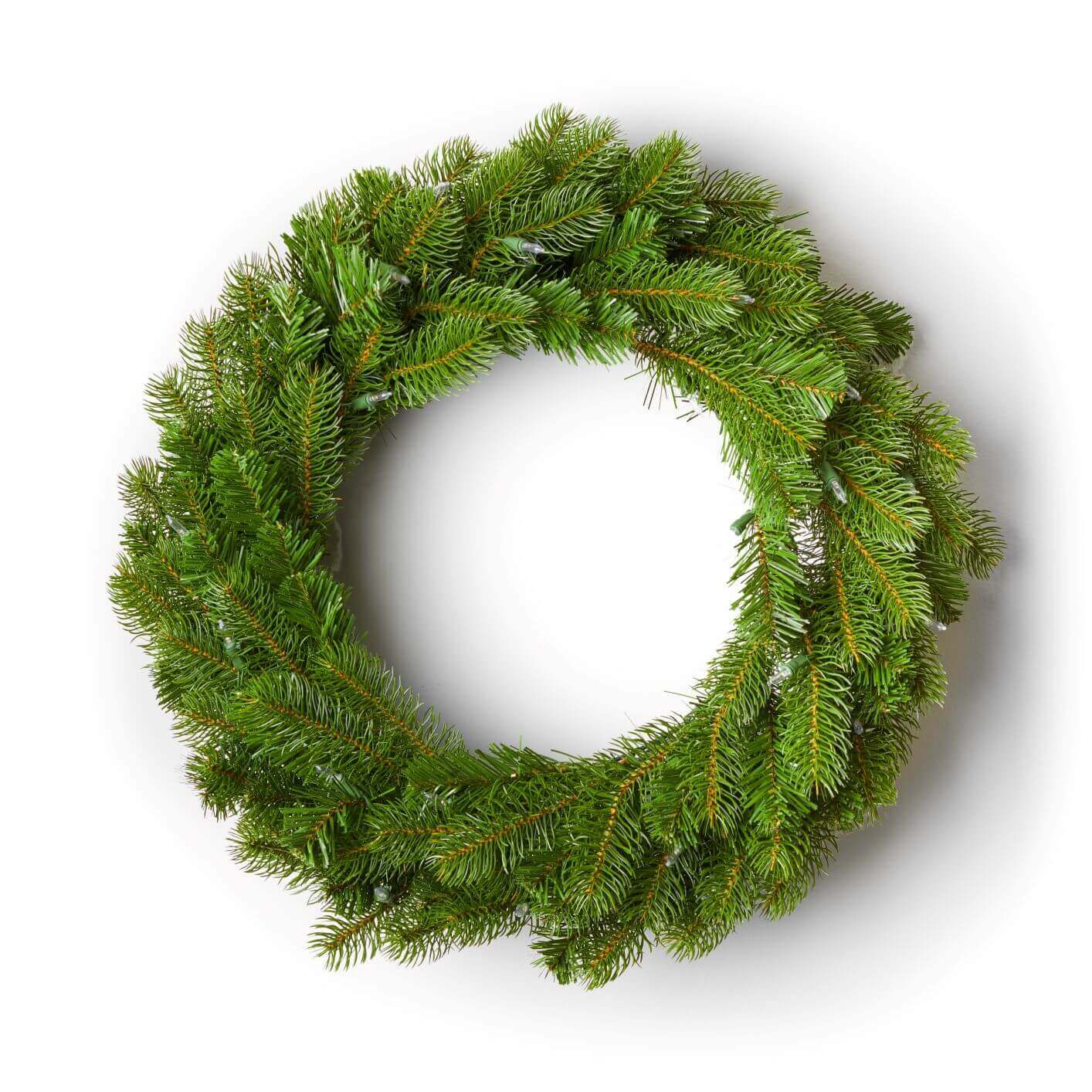 King of Christmas 24" King Douglas Fir Wreath with Warm White LED Lights (Battery Operated)