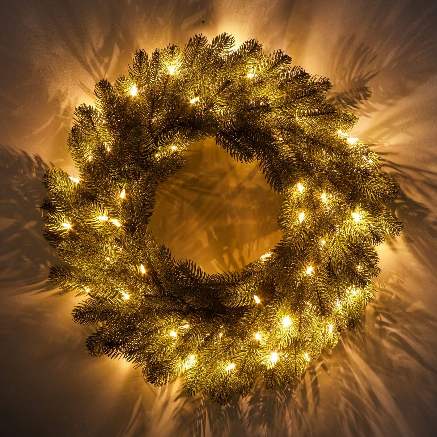 King of Christmas 24" Royal Fir Wreath with Warm White LED Lights (Battery Operated)
