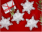 King of Christmas Snowflake Glass Ornament (4 Pack)
