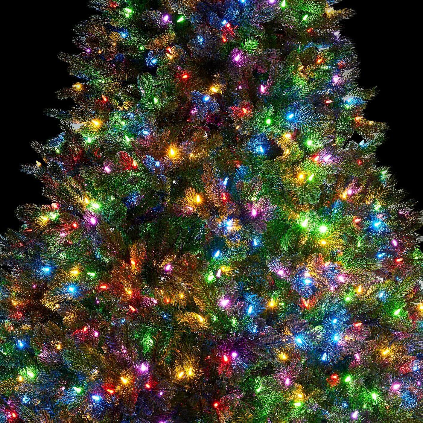 King of Christmas 6.5' Cypress Spruce Artificial Christmas Tree with 1000 Warm White & Multi-Color LED Lights