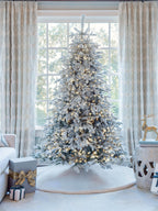 King of Christmas 7.5' Queen Flock® Artificial Christmas Tree with 2500 Lux LED Lights