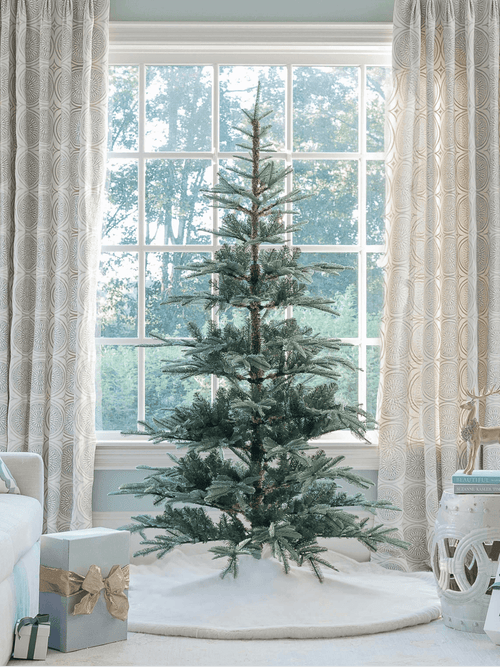 King of Christmas 7' King Noble Fir Artificial Christmas Tree with 500 Warm White LED Lights