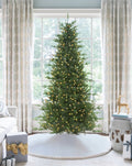 King of Christmas 7.5' Alpine Fir Slim Artificial Christmas Tree 650 Warm White Led Lights