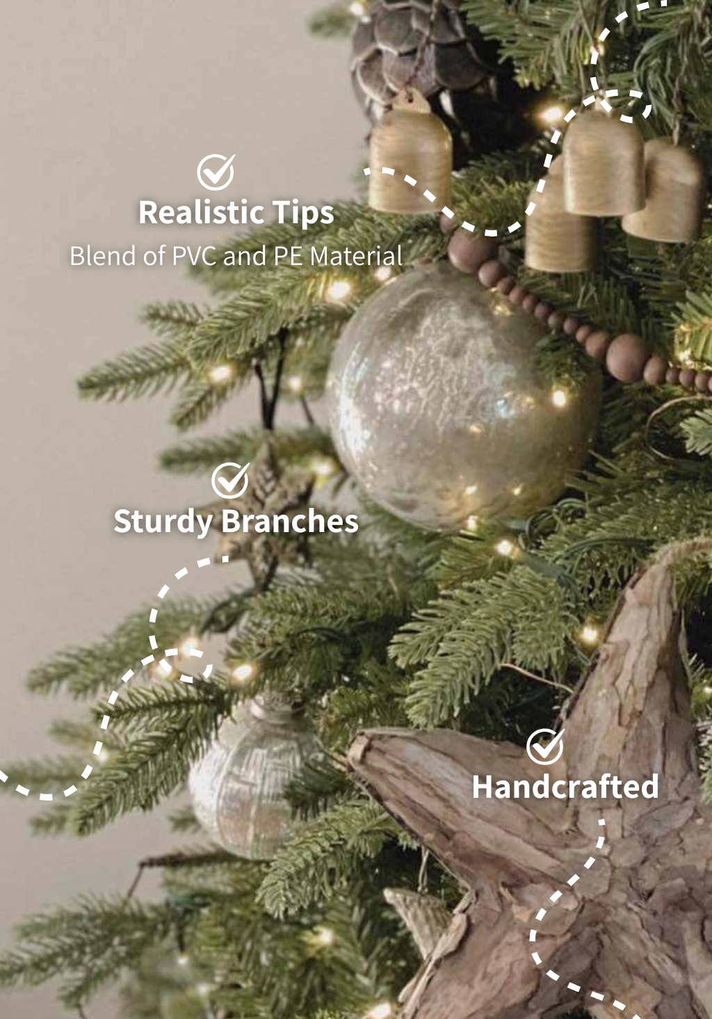 7.5' Alpine Fir Artificial Christmas Tree 800 Warm White LED Lights