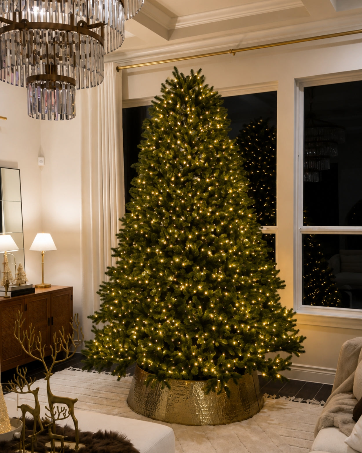 7.5' Aspen Fir Tree with 1400 Warm White & Multi-Color LED Lights