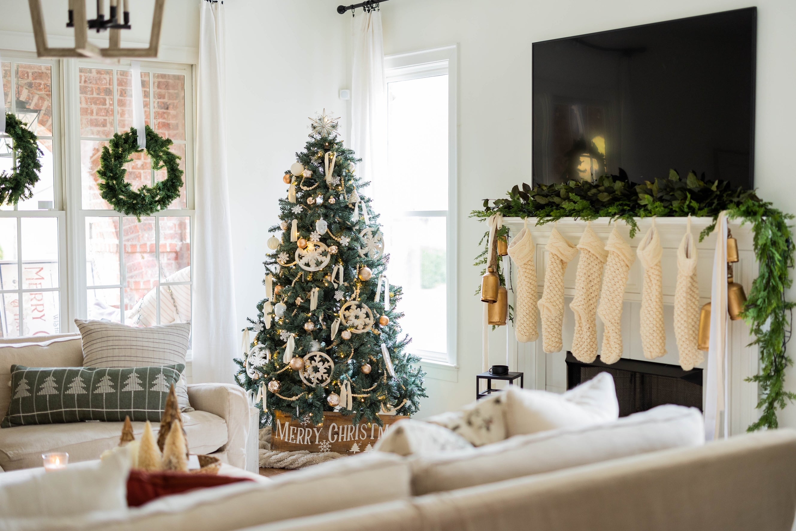7' Tribeca Blue Spruce Artificial Christmas Tree with 550 Warm White LED Lights