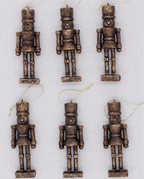 King of Christmas Bronze Nutcracker Glass Ornament Set (6 Pack)