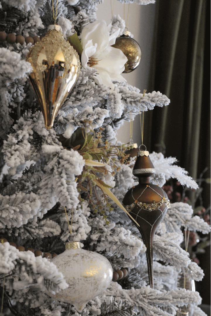 King of Christmas Christmas - Christmas Chic 15 Piece Glass Ornament Set (Forest-Brown, Gold)