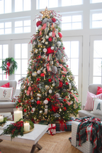 7.5' King Fraser Fir Artificial Christmas Tree with 1000 Warm White & Multi-Color LED Lights