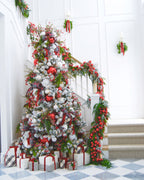 8' Prince Flock® Artificial Christmas Tree with 550 Warm White LED Lights