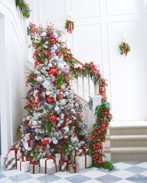 8' Prince Flock® Artificial Christmas Tree Unlit