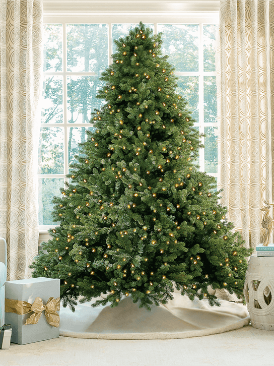 10' Cypress Spruce Quick-Shape Artificial Christmas Tree with 2300 Warm White & Multi-Color LED Lights