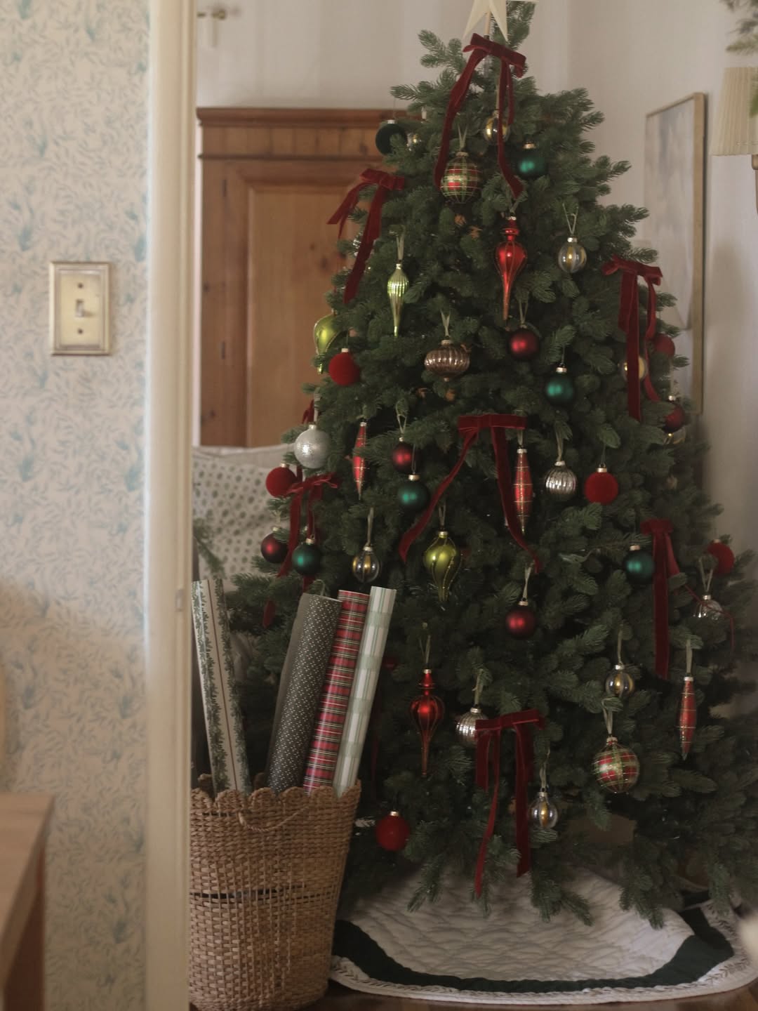 9' Cypress Spruce Artificial Christmas Tree with 2050 Warm White & Multi-Color LED Lights