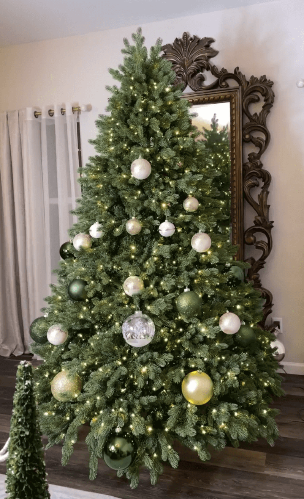 7.5' Cypress Spruce Artificial Christmas Tree with 1450 Warm White & Multi-Color LED Lights
