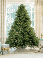 King of Christmas 9' Cypress Spruce Quick-Shape Artificial Christmas Tree with 2050 Warm White & Multi-Color LED Lights