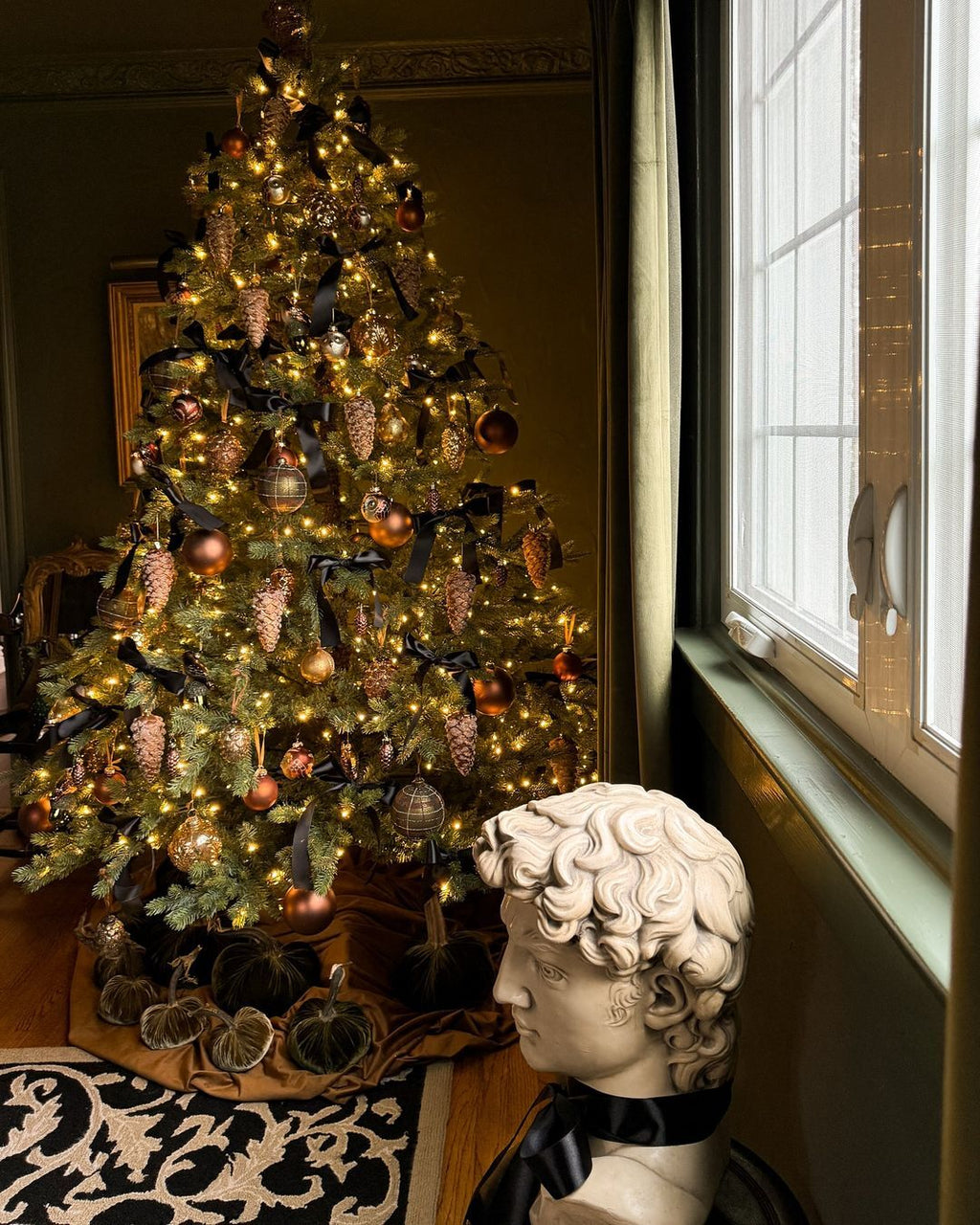 7.5' Cypress Spruce Artificial Christmas Tree with 1450 Warm White & Multi-Color LED Lights