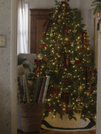 7.5' Cypress Spruce Artificial Christmas Tree with 1450 Warm White & Multi-Color LED Lights