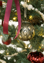 King of Christmas Distressed Bronze Glass Ornament Set (6 Pack)