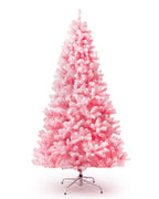 7.5' Duchess Pink Flock Tree with Warm White LED Lights - OPEN BOX - FINAL SALE