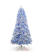 6.5' Duchess Blue Flock Tree with Warm White LED Lights - OPEN BOX - FINAL SALE