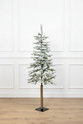 King of Christmas 4' Windsor Flock Tree with 100 Warm White Twinkle LED Lights