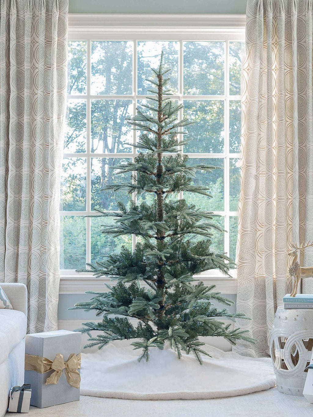 King of Christmas 7' King Noble Fir Artificial Christmas Tree with 2000 Lux LED Lights