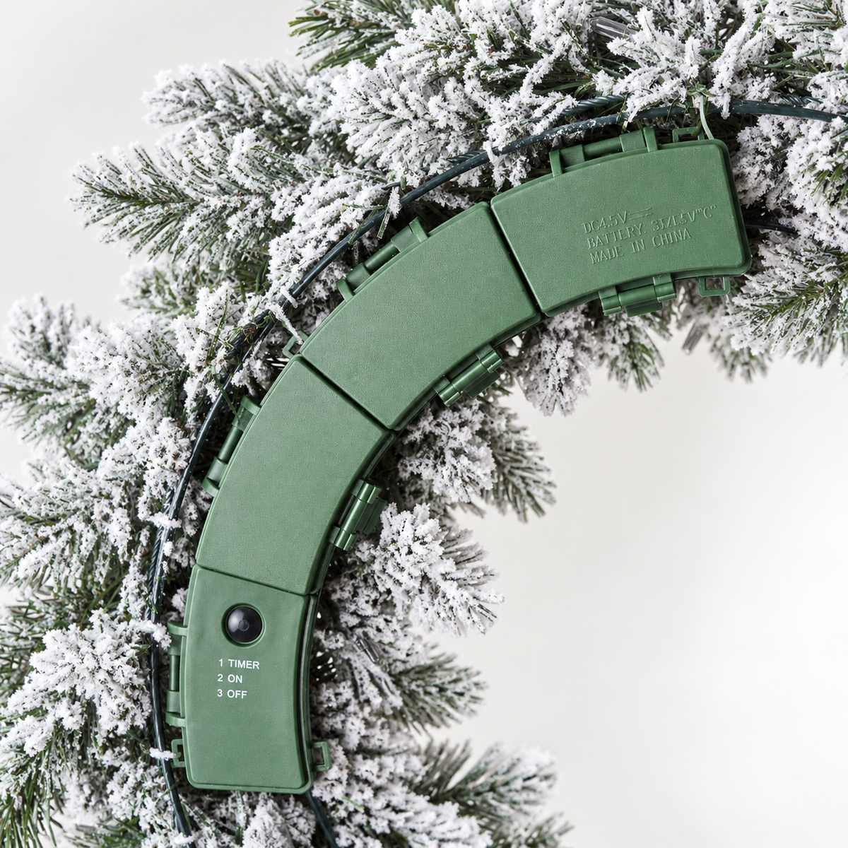 28" Queen Flock™ Artificial Christmas Wreath with LED Lights (3D Battery Operated)