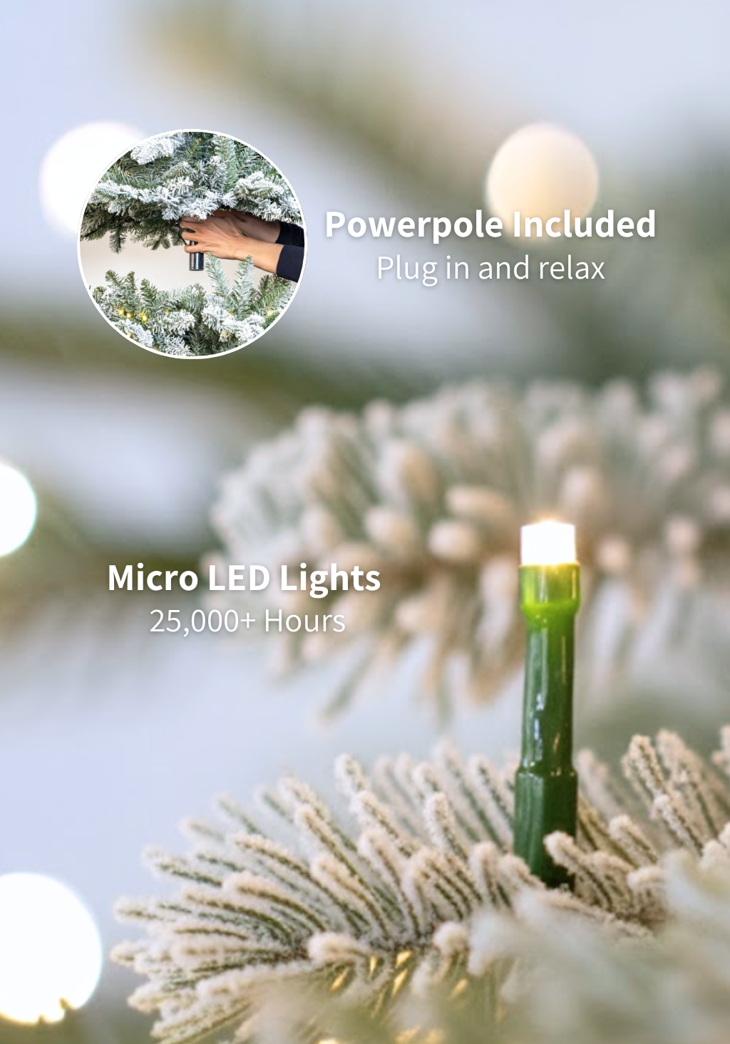 7' Prince Flock® Tree with Warm White LED Lights - OPEN BOX - FINAL SALE