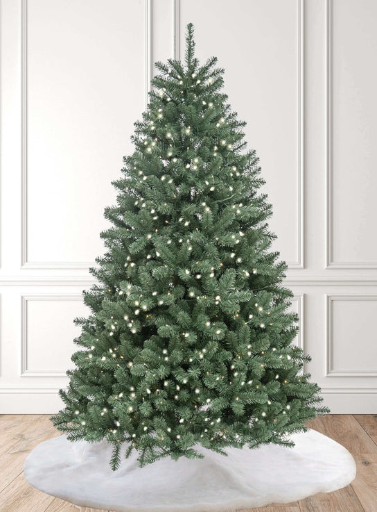 King of Christmas 7' Hancock Spruce Artificial Christmas Tree with 410 Warm White LED Lights. Final Sale