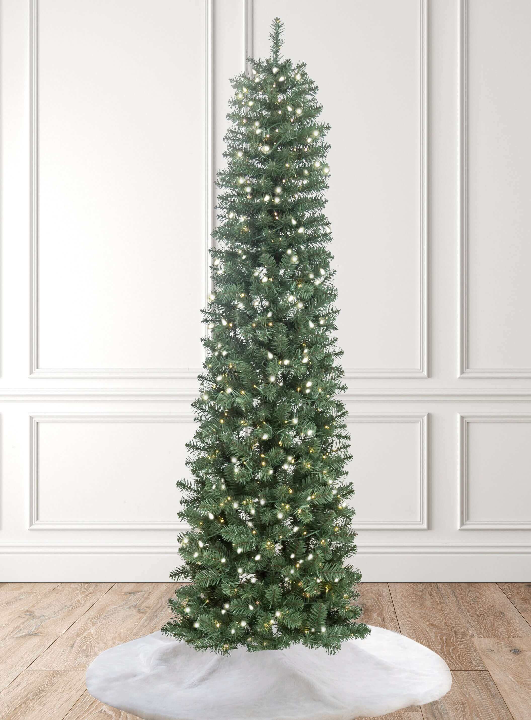 6' Hancock Spruce Pencil Artificial Christmas Tree 300 Warm White Led ...