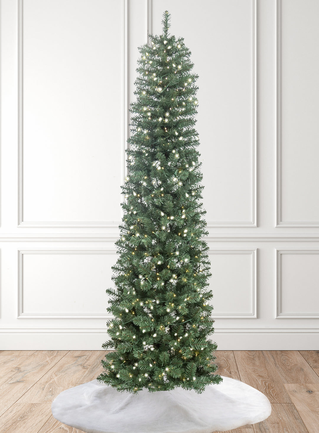 7' Hancock Spruce Pencil Artificial Christmas Tree 400 Warm White Led Lights