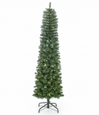 6' Hancock Spruce Pencil Artificial Christmas Tree 300 Warm White LED Lights