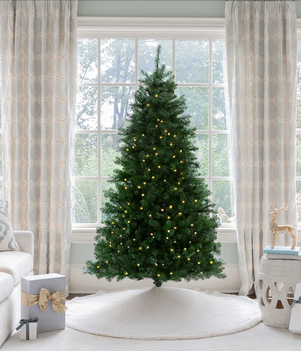 9' Hancock Spruce Artificial Christmas Tree 750 Warm White Led