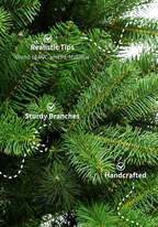 10' King Douglas Fir Slim Artificial Christmas Tree with 900 Warm White & Multi-Color LED Lights