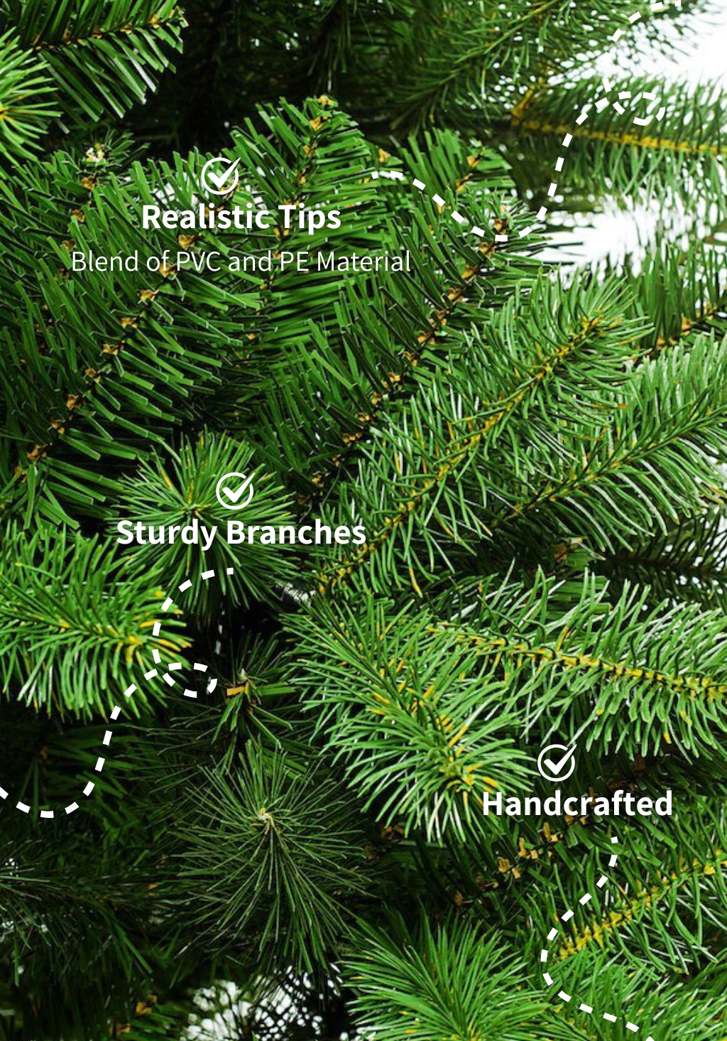 7.5' King Douglas Fir Slim Artificial Christmas Tree with 650 Warm White & Multi-Color LED Lights