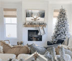 King of Christmas 9' King Flock® Artificial Christmas Tree with 1100 Warm White LED Lights