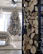 King of Christmas 7.5' King Flock® Artificial Christmas Tree Unlit