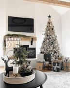 King of Christmas 9' King Flock® Artificial Christmas Tree with 1100 Warm White LED Lights