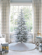 7' King Noble Flock Artificial Christmas Tree Unlit