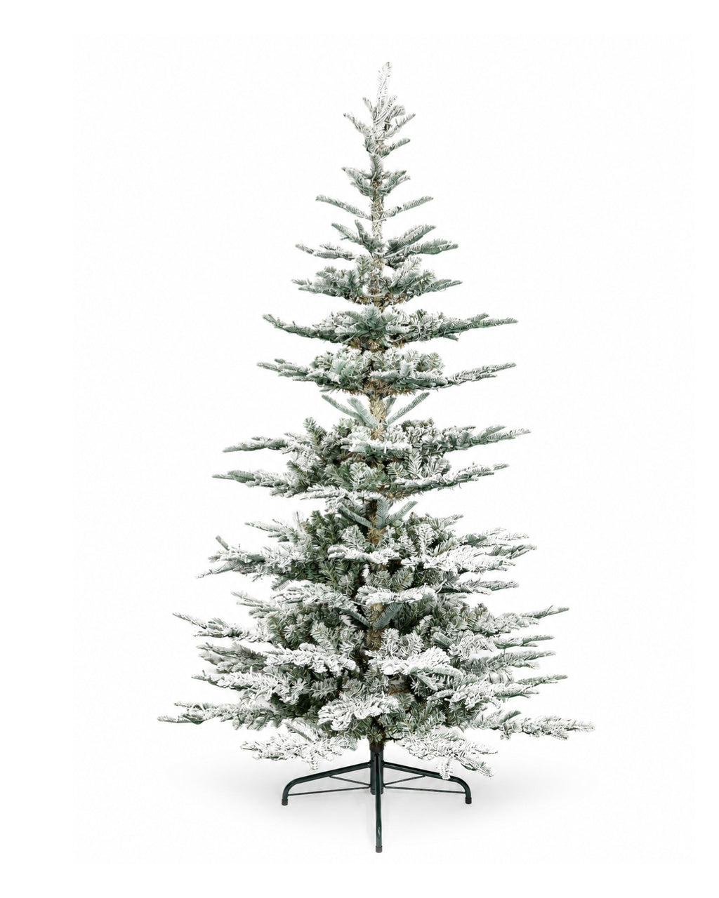 7' King Noble Flock Artificial Christmas Tree with 500 Warm White LED Lights