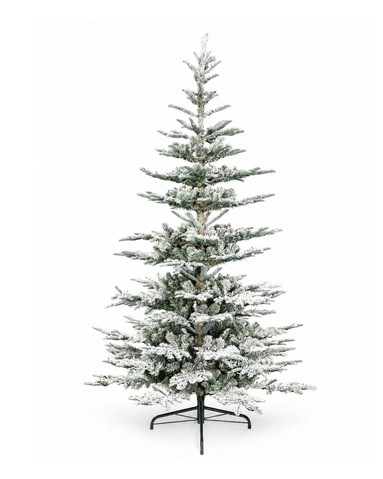 7' King Noble Flock Artificial Christmas Tree with 500 Warm White LED Lights